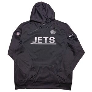 NIKE New York Jets NFL Long Sleeve Hoodie Jacket Gray XXL 2XL